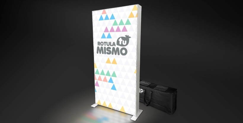 Totem textil transportable led oscuro