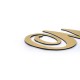 Gold satinierte Dibond-Buchstaben + beleuchtetes Methacrylat