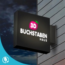 Durchbrochene Leuchtreklame mit Licht
