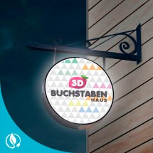 Hängende runde Leuchtreklame