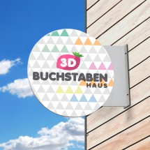 Runde Leuchtreklame ohne Licht