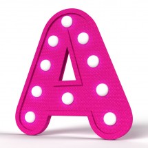 Styropor-Buchstaben mit LED-Glühbirnen