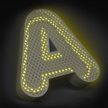 3D Profilbuchstaben aus gelochtem Aluminium