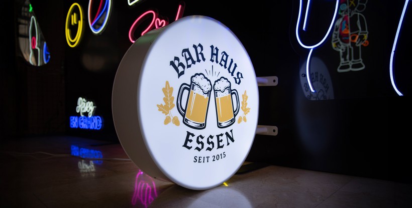 Banderola redonda para barbería