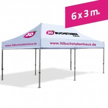 Faltpavillon 3 x 6 Meter mit individueller Bedruckung