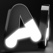 3D-Buchstaben Schwarz & Weiß