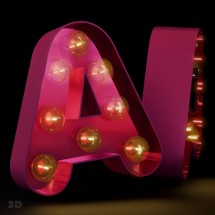 Buchstaben mit Glühbirnen