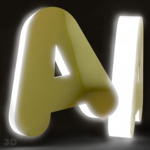 Spiegelbuchstaben Led gold
