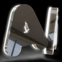 Beleuchtete 3D-Buchstaben aus Edelstahl