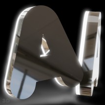 Beleuchtete 3D-Buchstaben aus Edelstahl