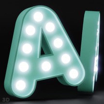 Buchstaben aus Polystyrol mit LED-Lampen