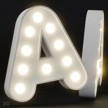 Riesenbuchstaben Hochzeit mit Licht