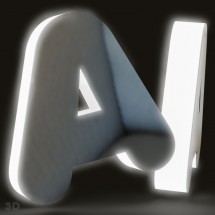Spiegelnde Buchstaben + beleuchtetes Acryl