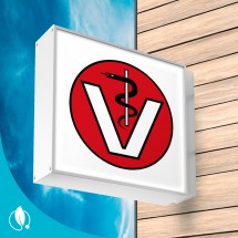LED Tierarzt Nasenschild Quadratisch