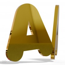 Goldene Acryl-Spiegelbuchstaben