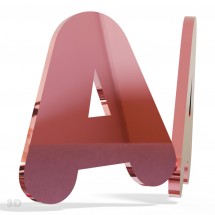 Acryl Spiegel Buchstaben rosa