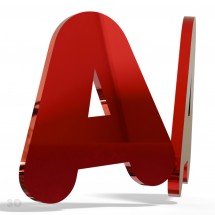 Acryl-Spiegel Buchstaben Rot