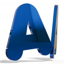Hellblaue Acryl-Spiegel-Buchstaben
