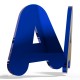 Blauer Acryl-Spiegel-Buchstaben