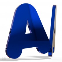 Blauer Acryl-Spiegel-Buchstaben