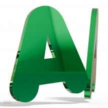 Grünes Acryl-Spiegel-Buchstaben