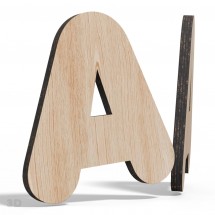 Holzbuchstaben mit Laserbeschriftung