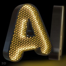 3D Profilbuchstaben aus gelochtem Aluminium