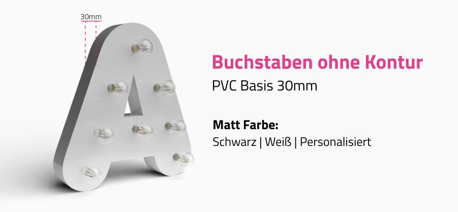 letra con bombilla sin contorno